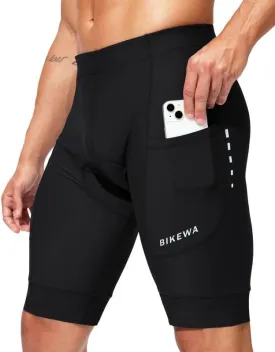 Padded Bike Shorts for Men 4D Cycling Road Riding Biking Padding Bicycle Shorts with Phone Pockets