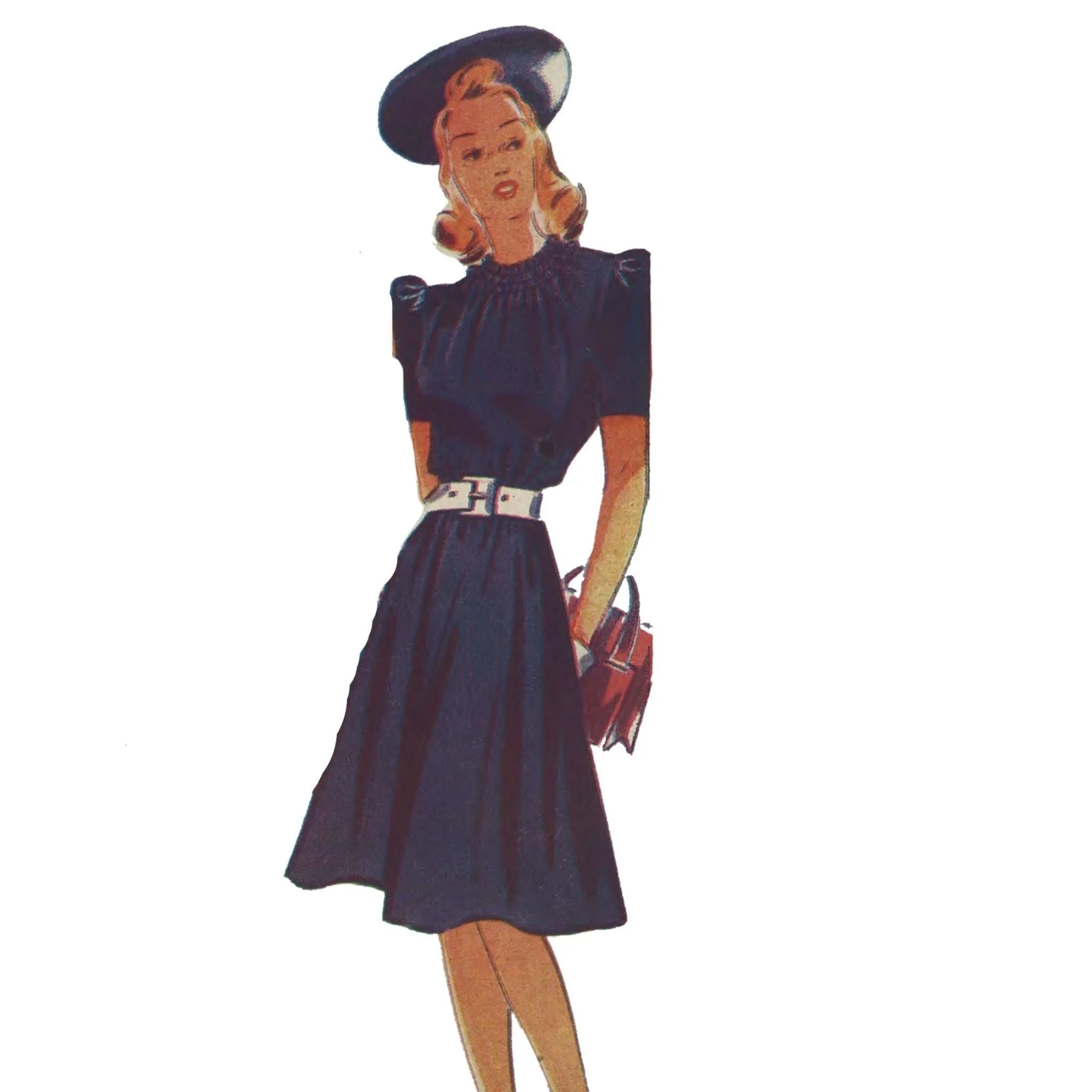 PDF - 1940s Pattern, Two Tea Dresses, 'Easy to Sew' -  Bust 34" (86.4 cm) - Instantly  Print at Home