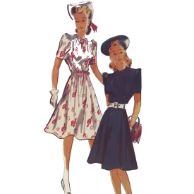 PDF - 1940s Pattern, Two Tea Dresses, 'Easy to Sew' -  Bust 34" (86.4 cm) - Instantly  Print at Home