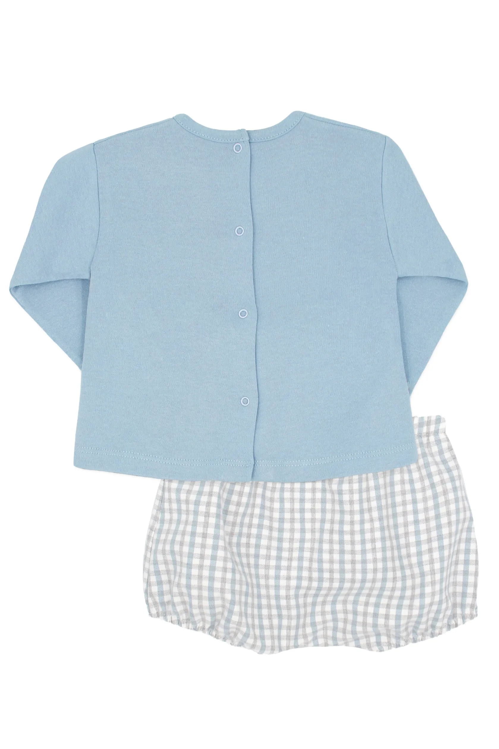 "Kyle" Powder Blue Top & Checked Jam Pants