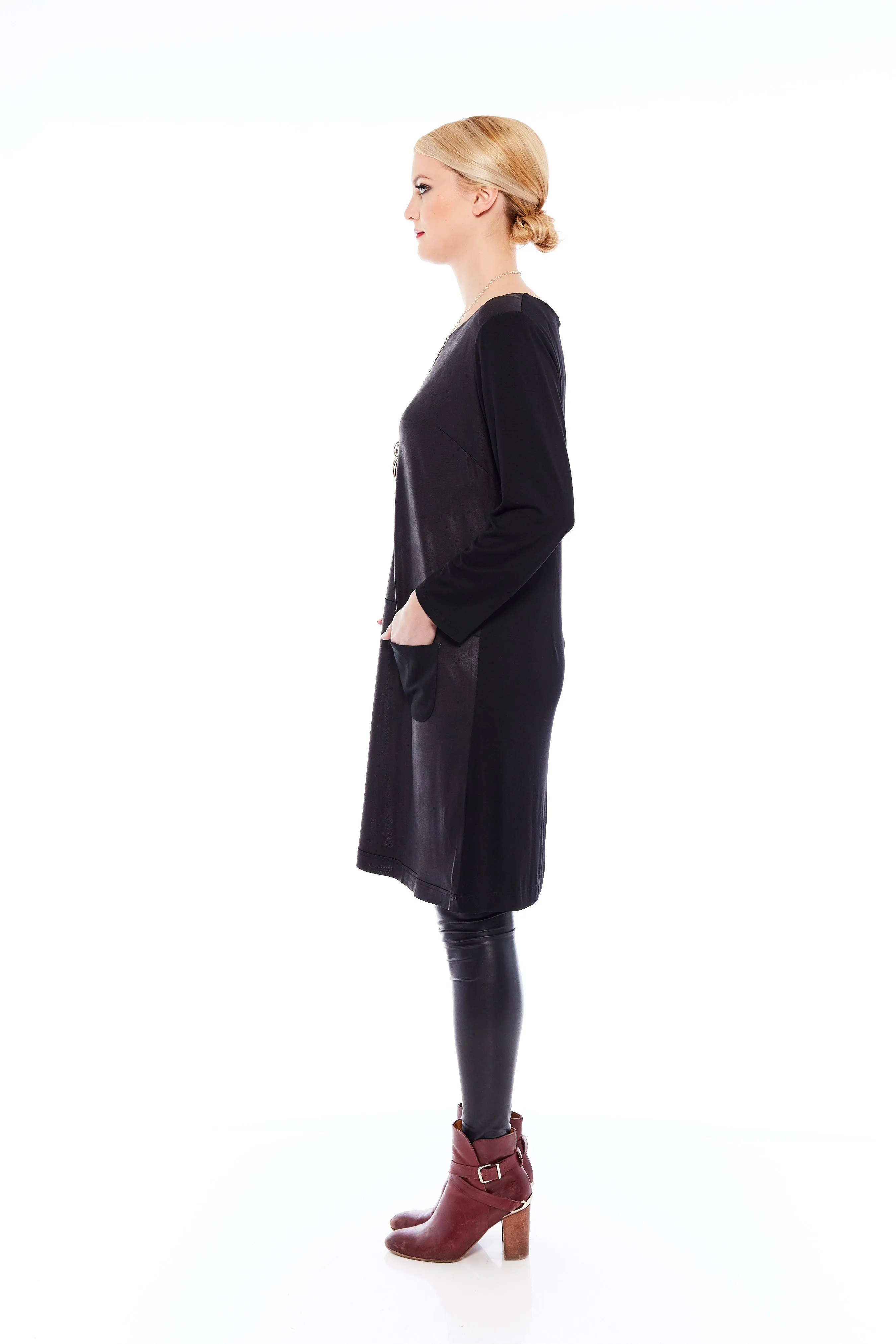 Shop Women's Long Sleeve Black Midi Dresses Online