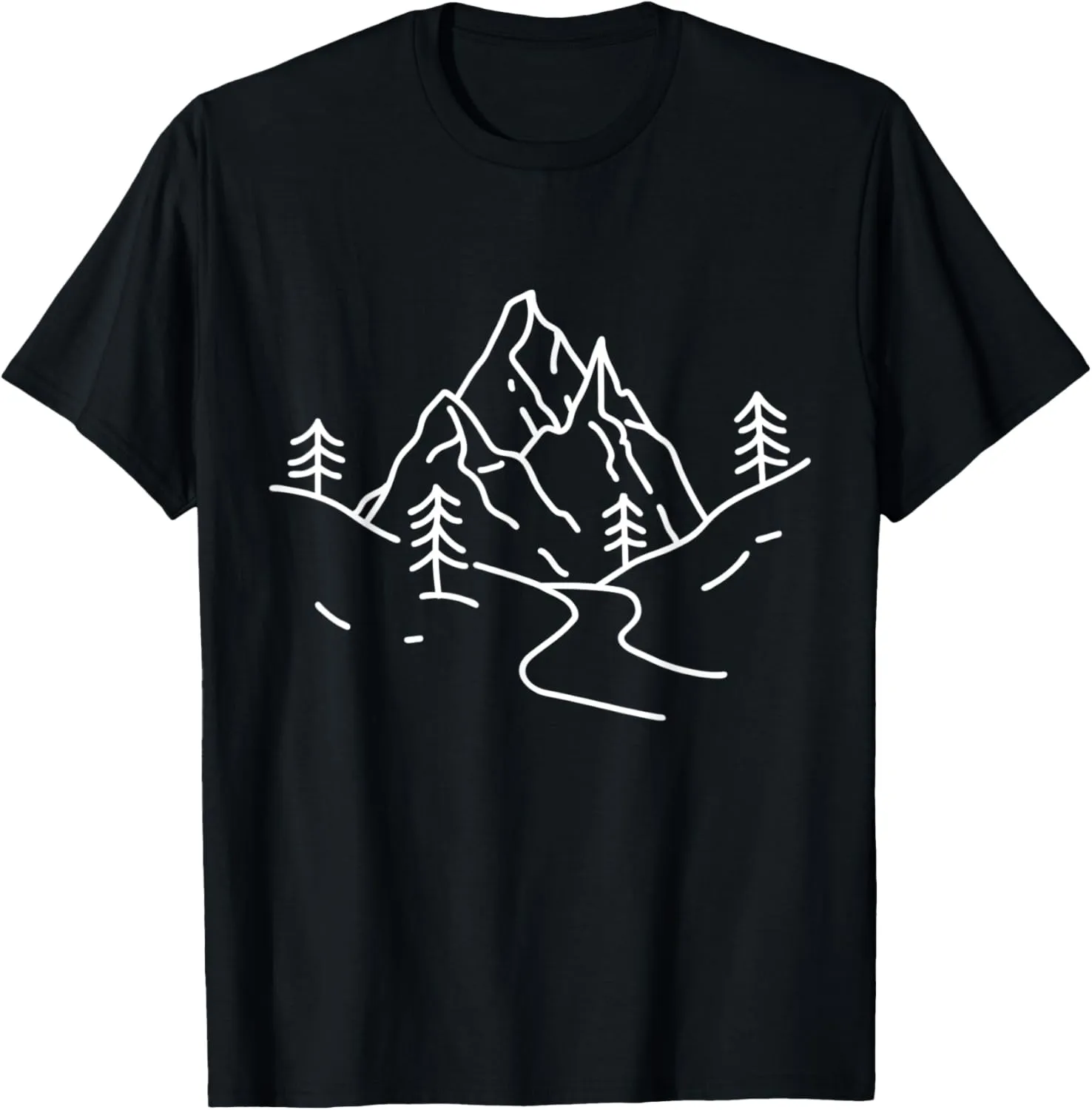 Simple nature mountains sketch outfit for nature lovers T-Shirt