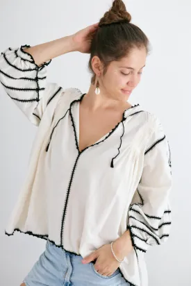 Sirena Blouse - Black Crochet
