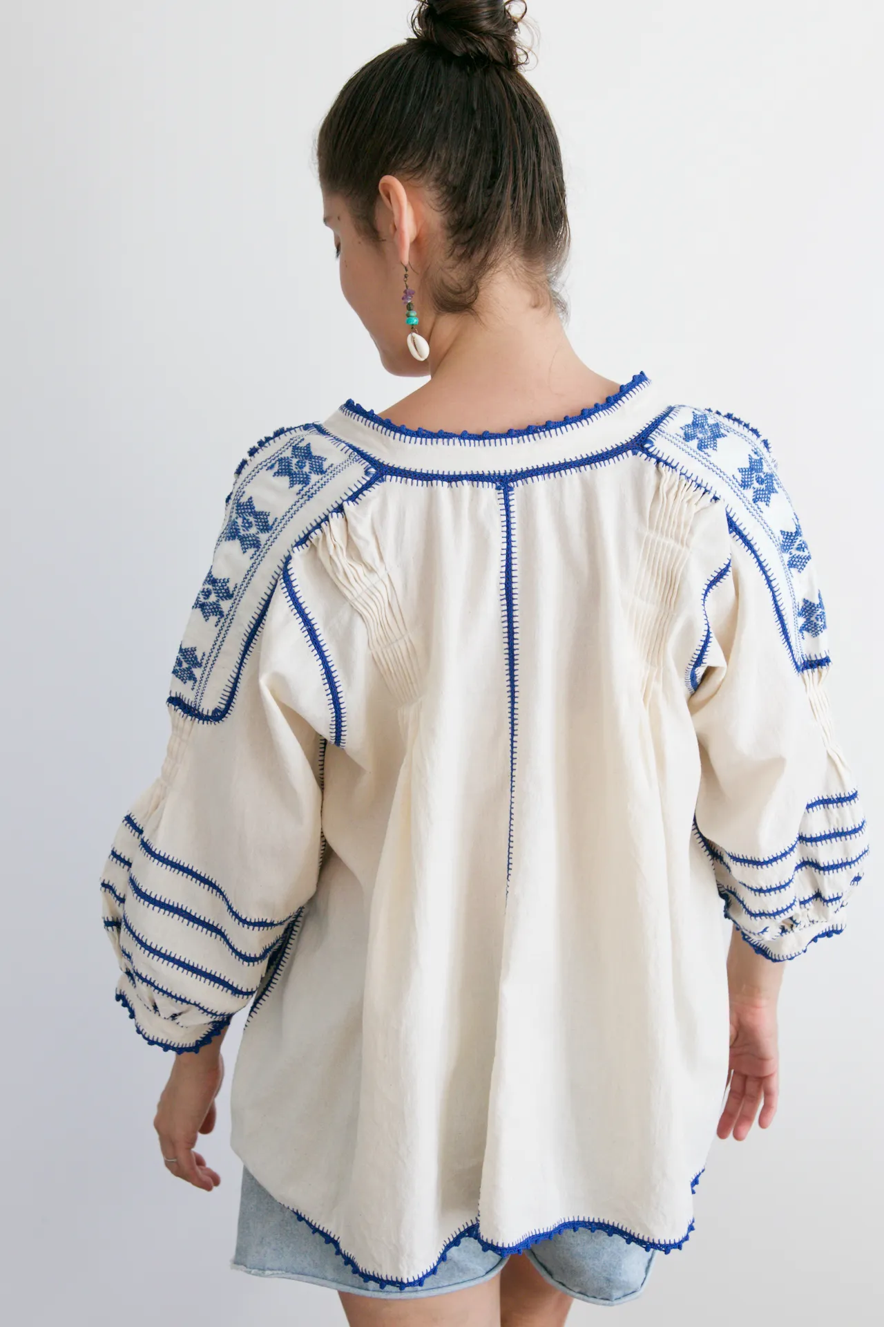 Sirena Blouse - Blue Crochet