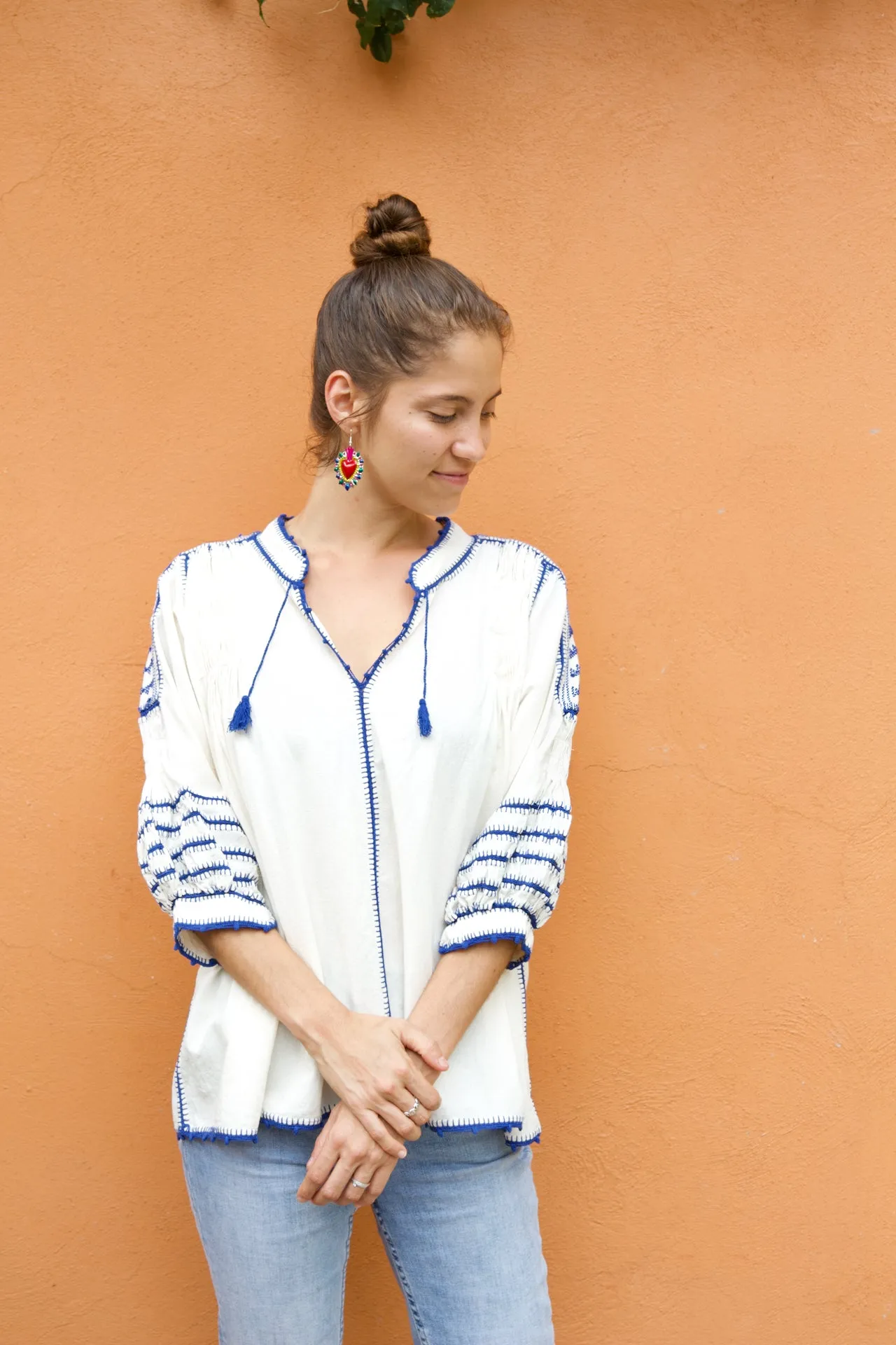 Sirena Blouse - Blue Crochet