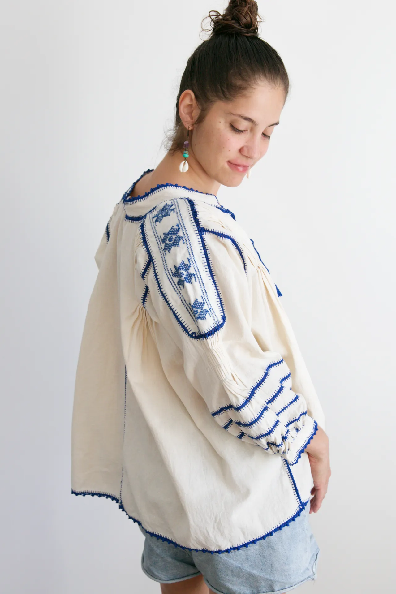 Sirena Blouse - Blue Crochet