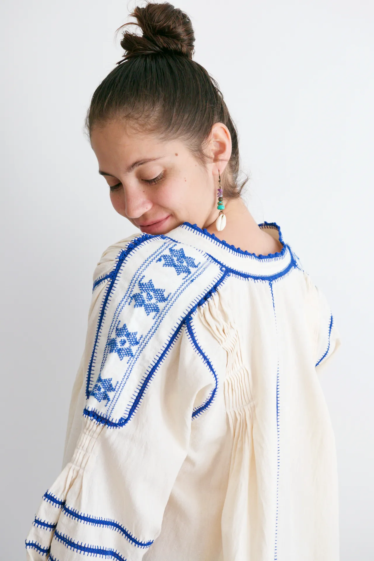Sirena Blouse - Blue Crochet