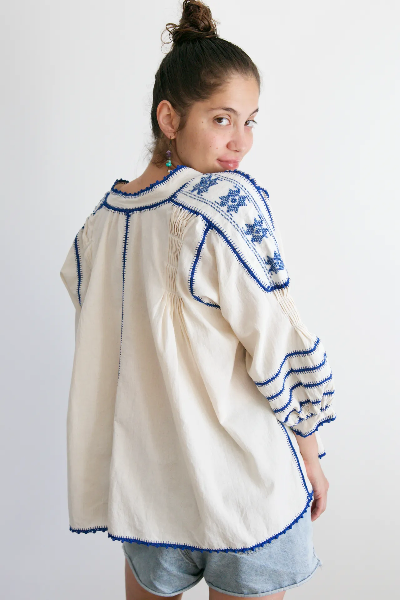Sirena Blouse - Blue Crochet