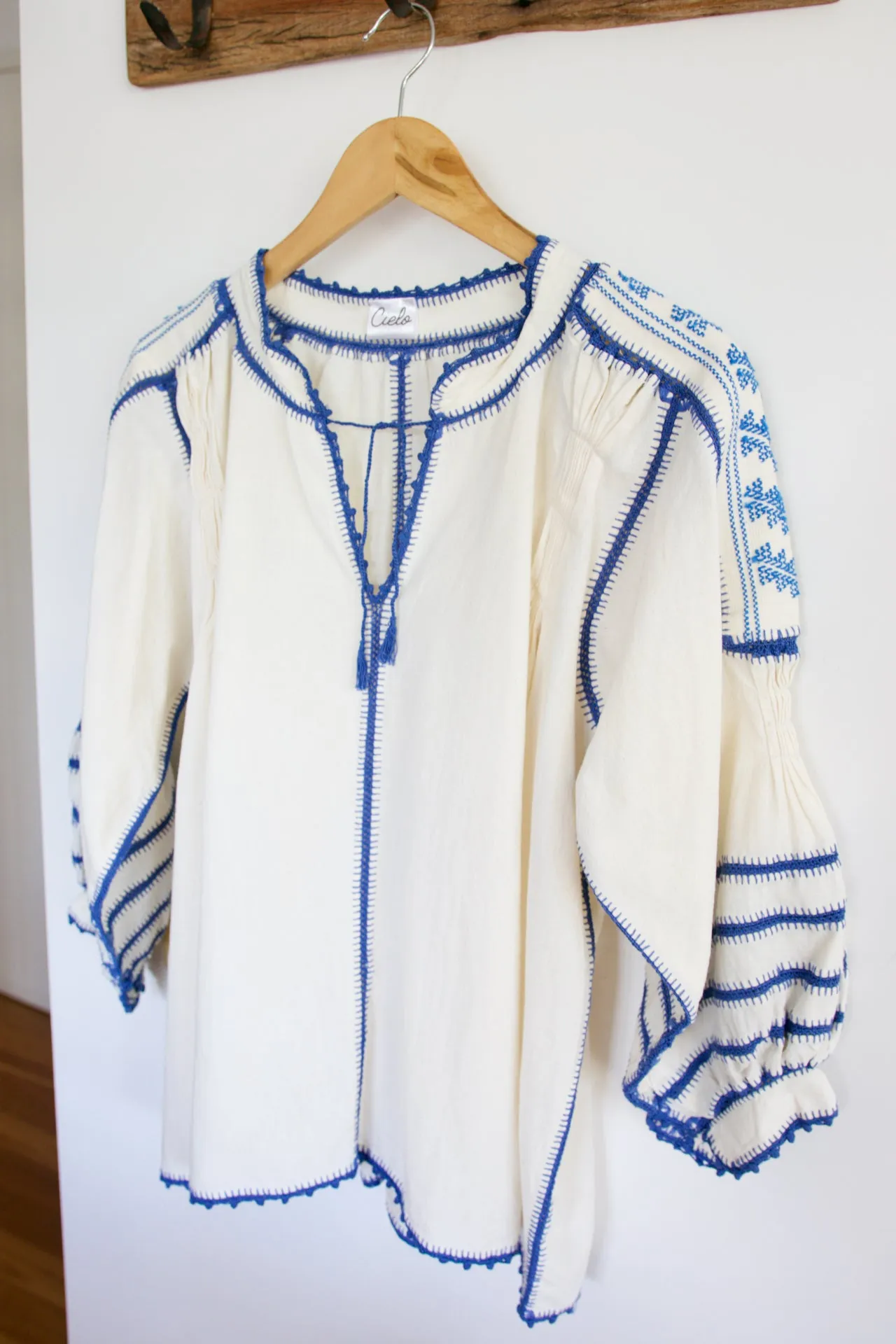 Sirena Blouse - Blue Crochet