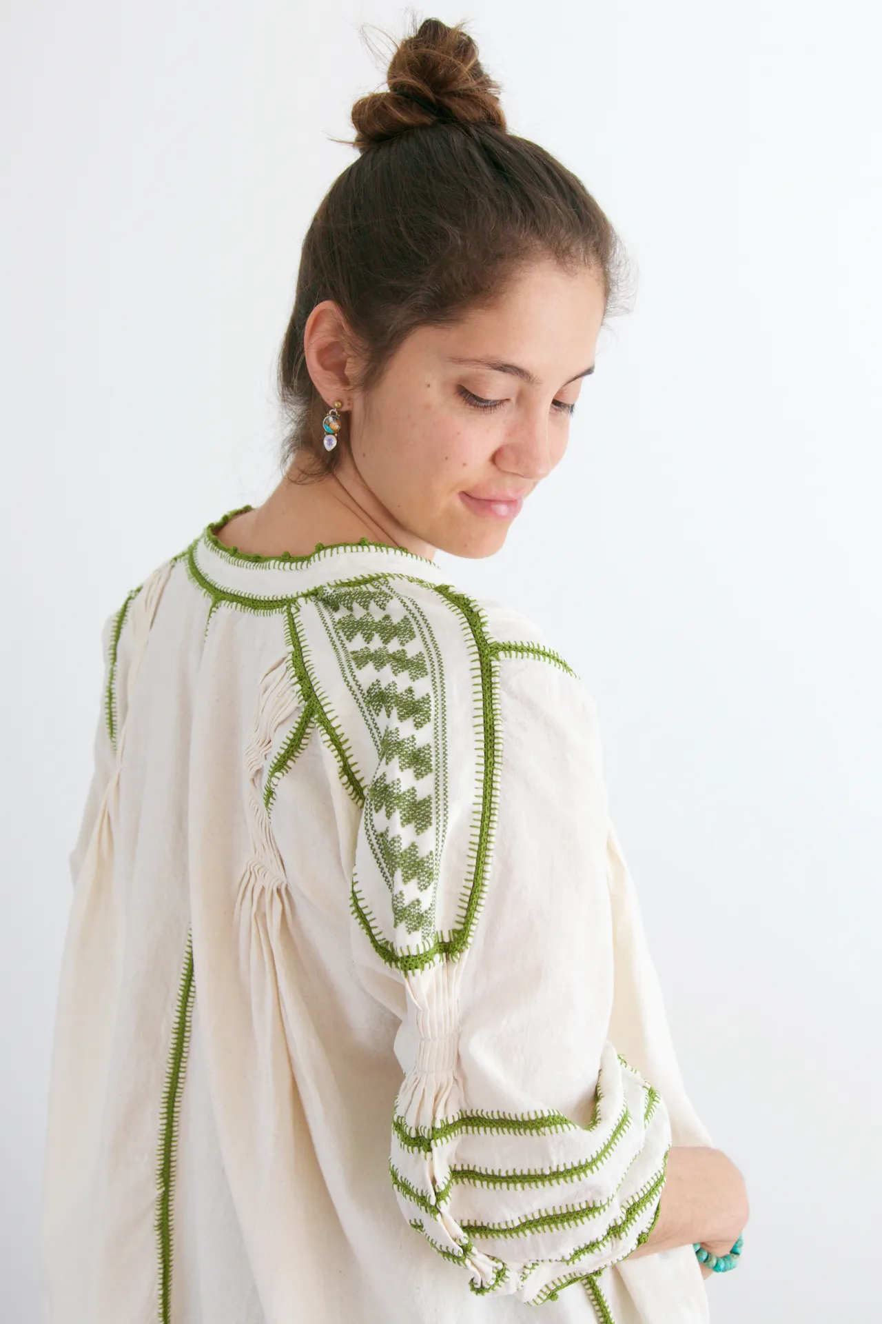 Sirena Blouse - Olive Green Crochet