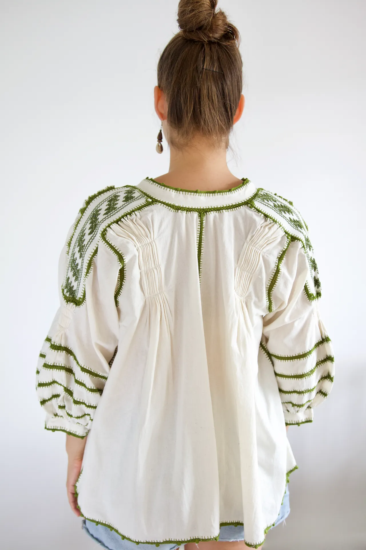 Sirena Blouse - Olive Green Crochet