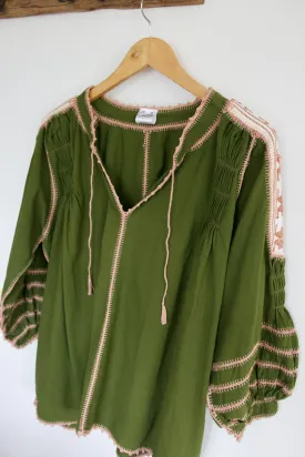 Sirena Blouse - Olive Green