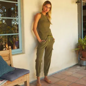 Slub Thermal Cargo Jogger - Olive