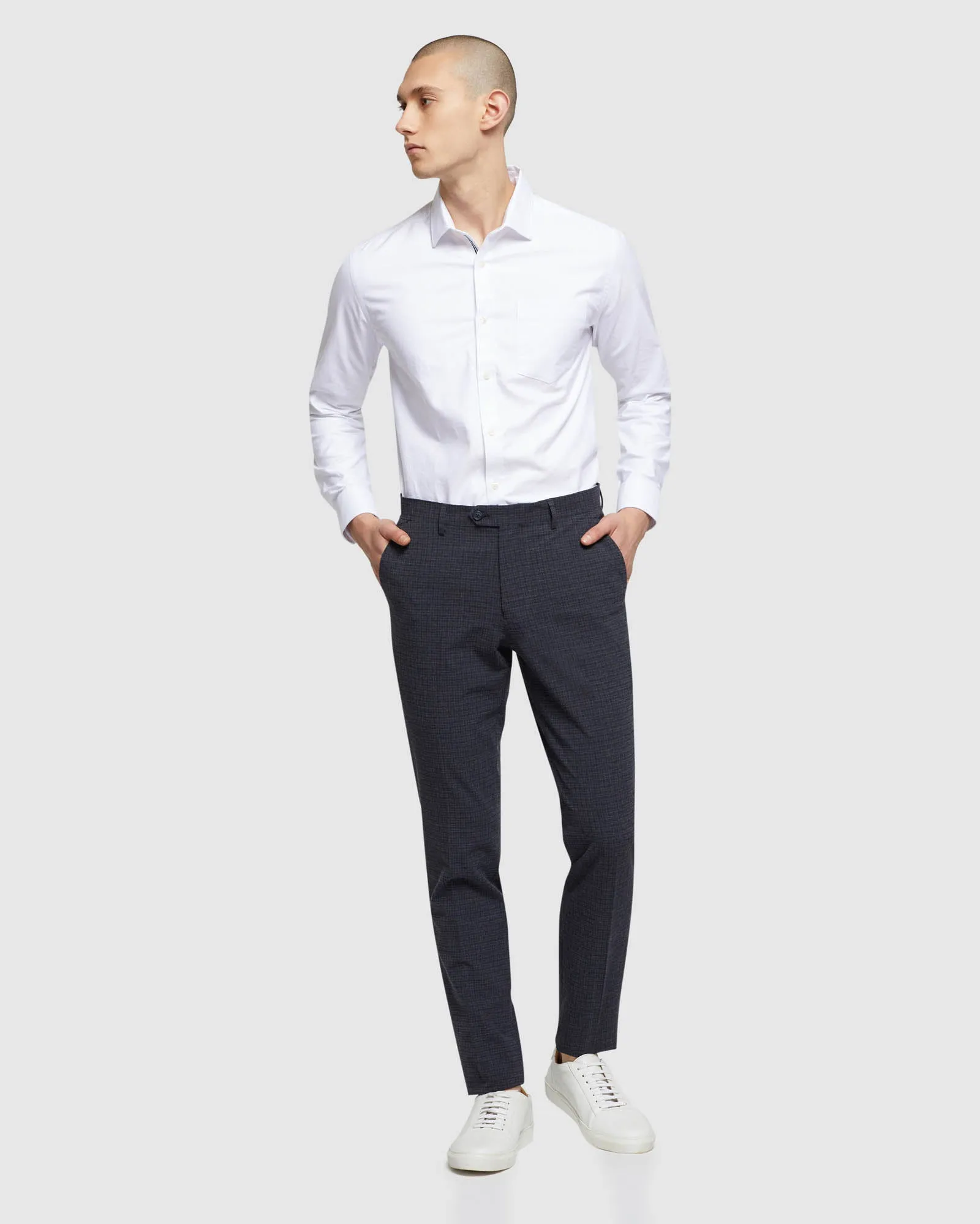 Stretch Checked Trousers