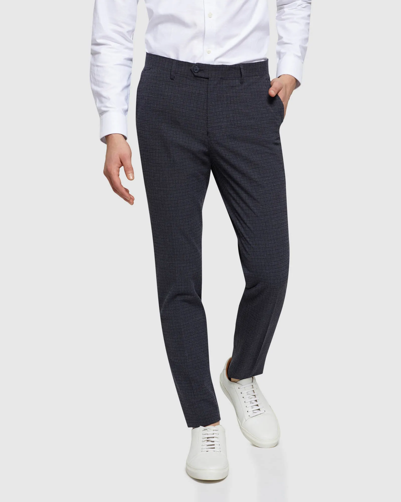 Stretch Checked Trousers