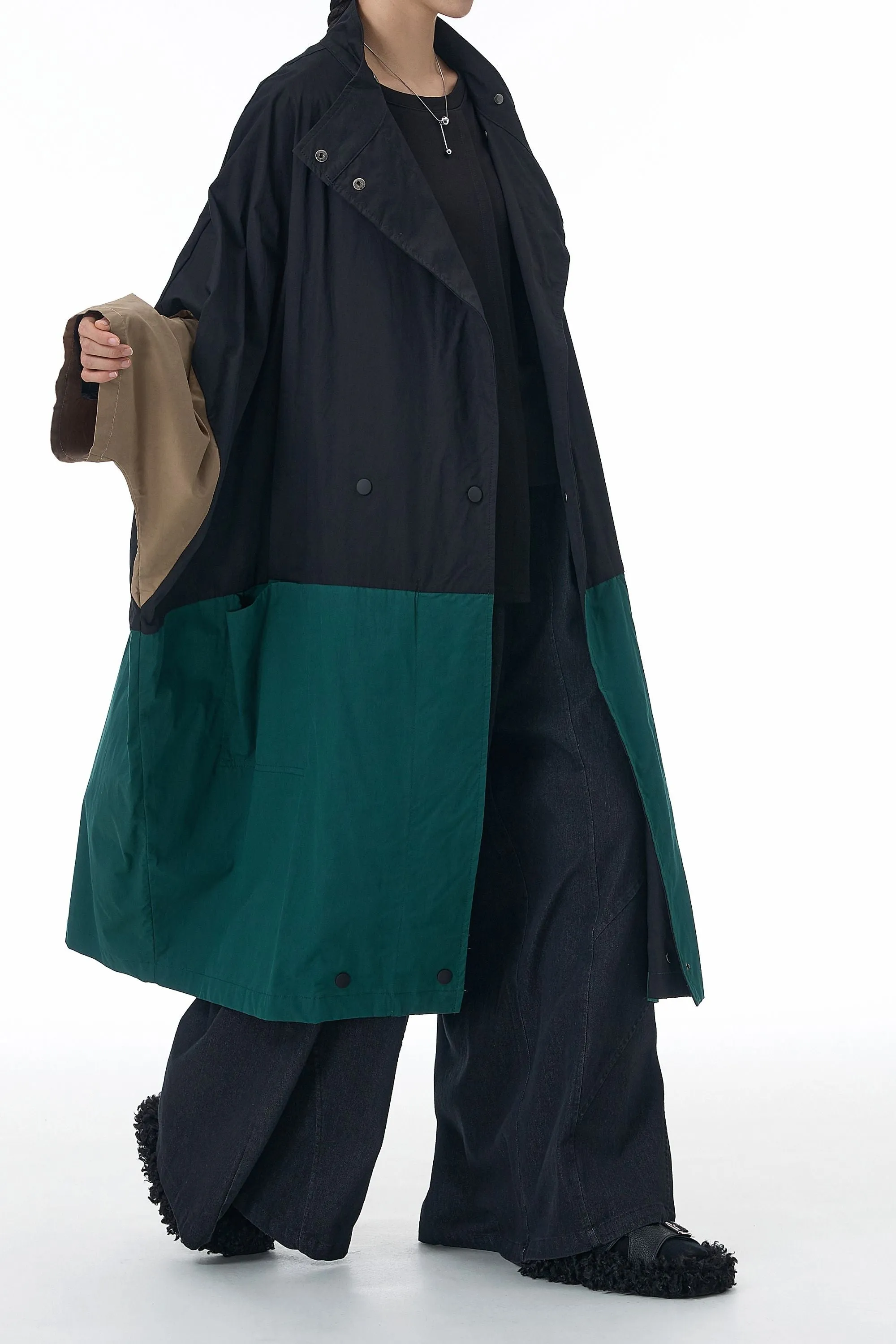 The Snap Block Oversized Trench Coat