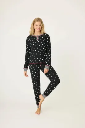 Tiny Hearts Waffle Thermal Ski Jammies PJ Set