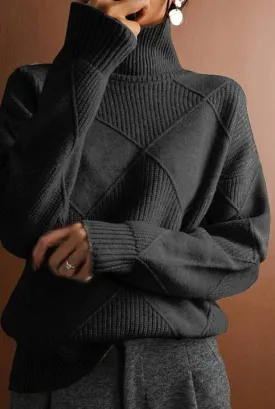 Up To My Neck Sweater - Black