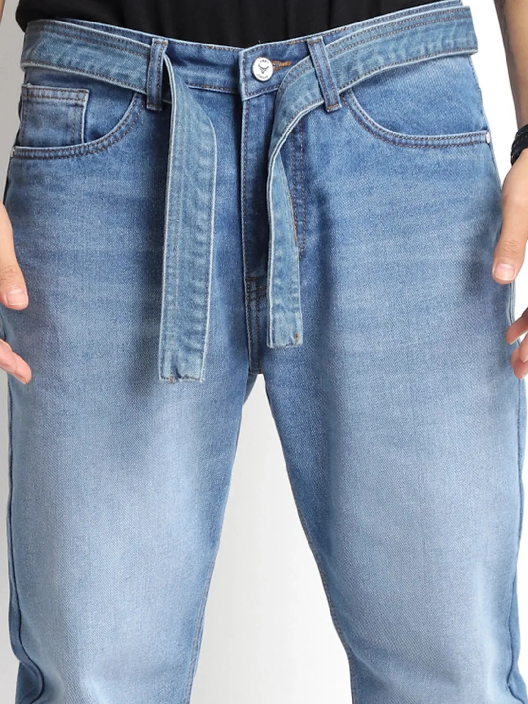 Urban Luxe Blue Belt Denim Jeans
