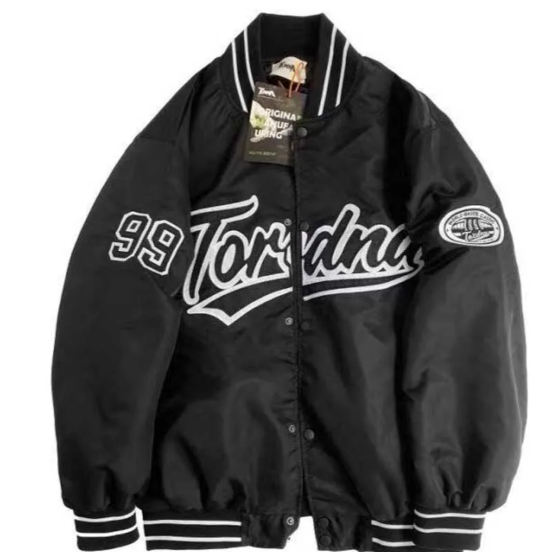 Varsity Jacket Vintage Retro Embroidered Baseball Uniform Street Jacket Winter Thickened Hip Hop Loose Coat for Men and Women
