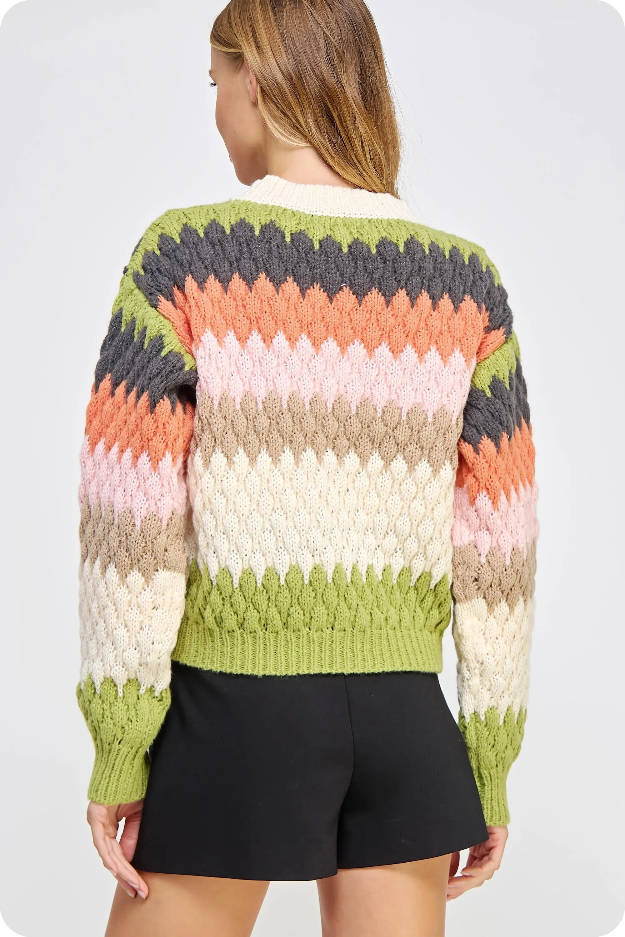 Vibrant Vibes Color Block Sweater