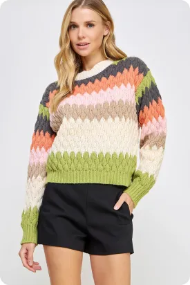 Vibrant Vibes Color Block Sweater