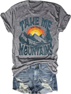Women's Nature Camping Mountain Hiking Lovers Shirt Adventure Wild Outdoor Graphic Tees Tops