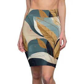 Womens Pencil Skirt - Boho Style Print 38274
