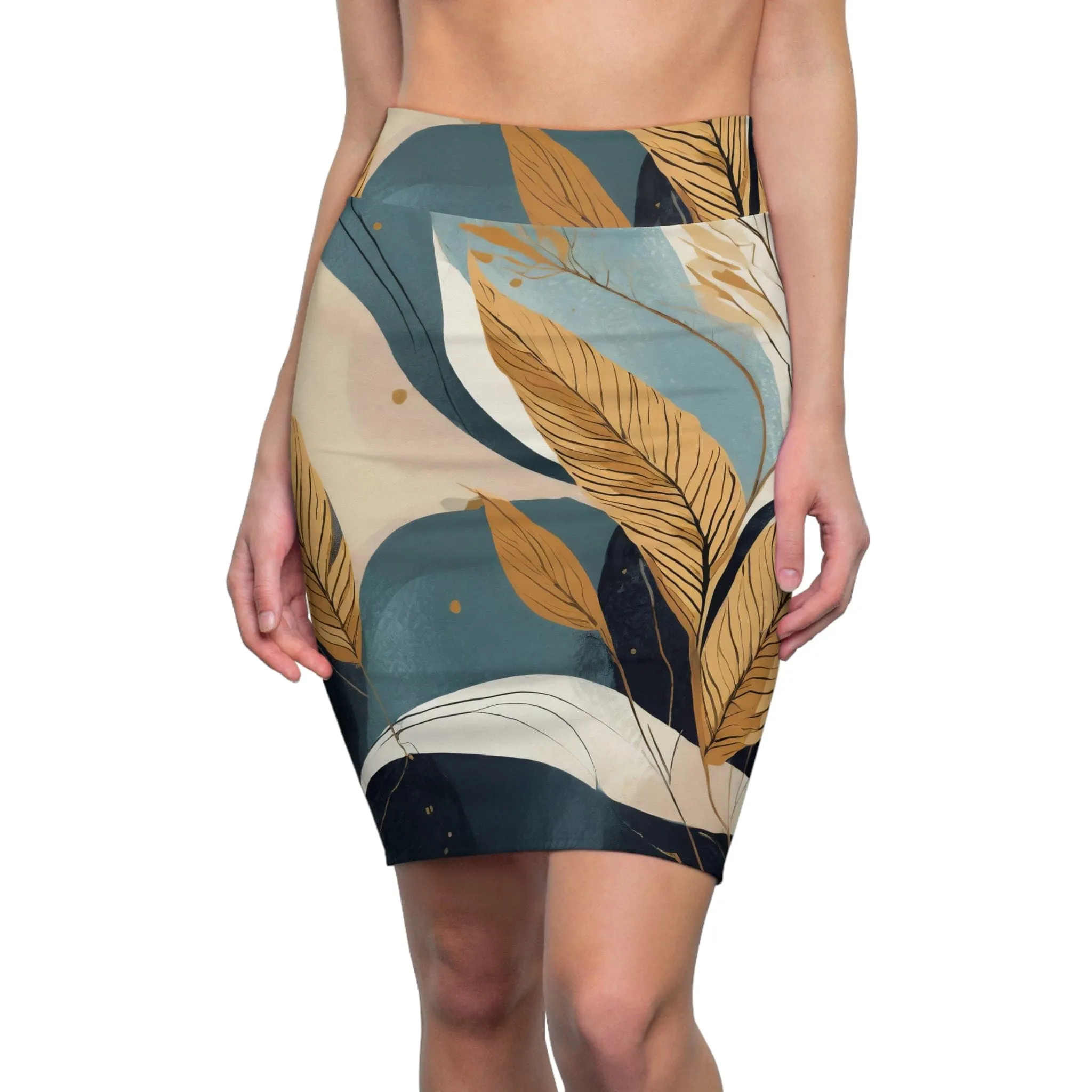 Womens Pencil Skirt - Boho Style Print 38274
