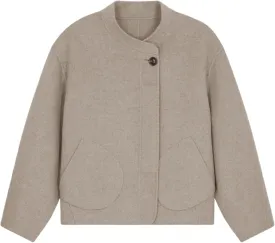 Womens Winter Coats Trendy Pea Coat Oversized Long Sleeve Jackets Short Casual Outerwear with Pockets
