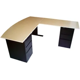 WRITING L DESK VIENA WITH 2 PEDESTALS